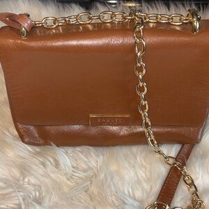 Radley London Tan Leather Crossbody Bag with Gold Chain